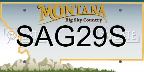 SAG29S Montana License Plate