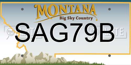 SAG79B Montana License Plate