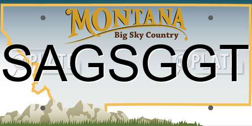 SAGSGGT Montana License Plate