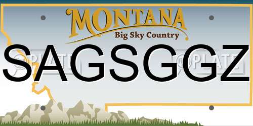 SAGSGGZ Montana License Plate