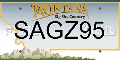 SAGZ95 Montana License Plate