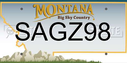 SAGZ98 Montana License Plate