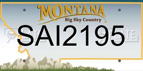 SAI2195 Montana License Plate