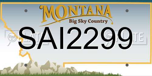 SAI2299 Montana License Plate