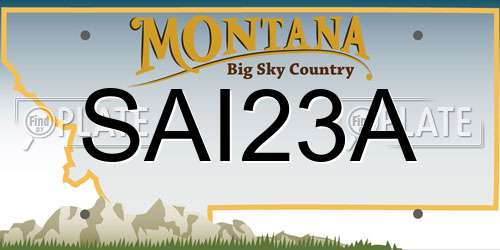 SAI23A Montana License Plate