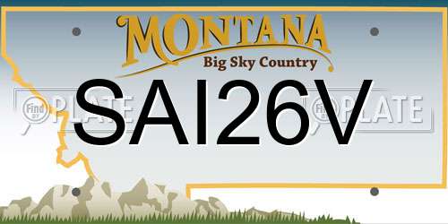 SAI26V Montana License Plate