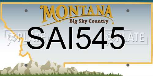SAI545 Montana License Plate