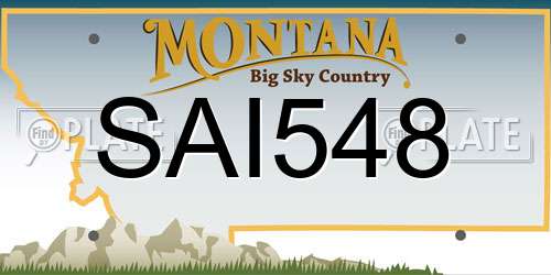 SAI548 Montana License Plate