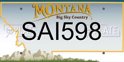 SAI598 Montana License Plate