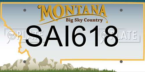 SAI618 Montana License Plate