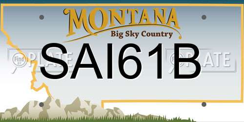 SAI61B Montana License Plate