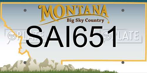 SAI651 Montana License Plate