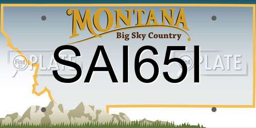 SAI65I Montana License Plate