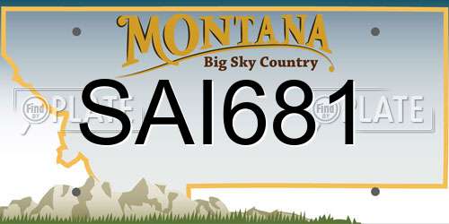 SAI681 Montana License Plate