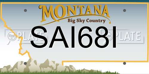 SAI68I Montana License Plate