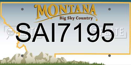 SAI7195 Montana License Plate