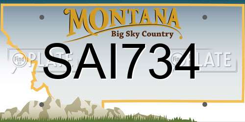 SAI734 Montana License Plate