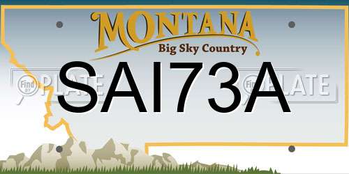 SAI73A Montana License Plate