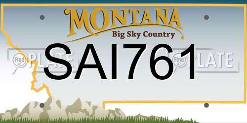 SAI761 Montana License Plate