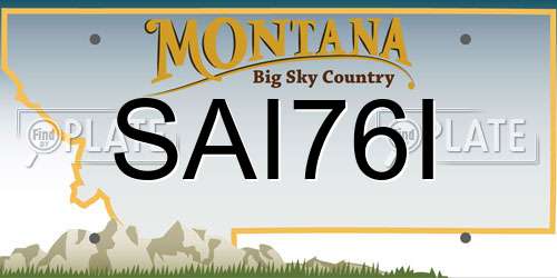 SAI76I Montana License Plate