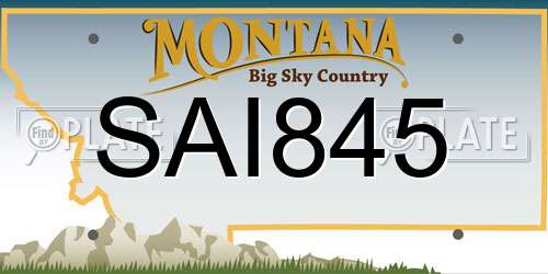 SAI845 Montana License Plate