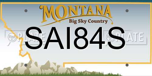SAI84S Montana License Plate
