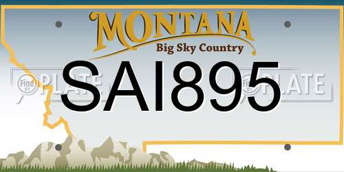 SAI895 Montana License Plate