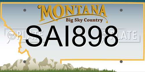 SAI898 Montana License Plate