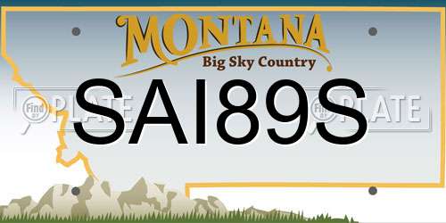 SAI89S Montana License Plate