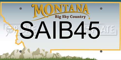 SAIB45 Montana License Plate