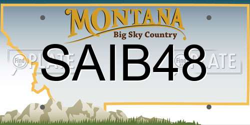 SAIB48 Montana License Plate