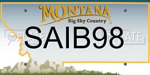 SAIB98 Montana License Plate