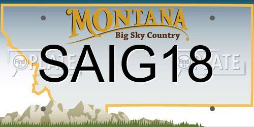 SAIG18 Montana License Plate