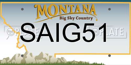 SAIG51 Montana License Plate