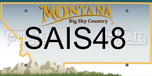SAIS48 Montana License Plate