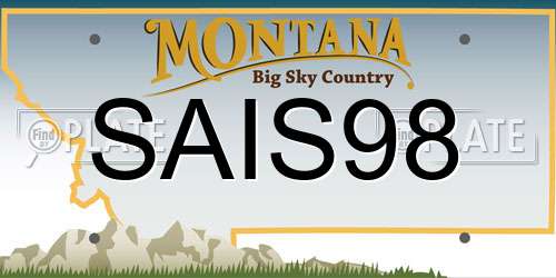 SAIS98 Montana License Plate