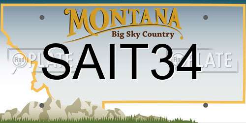 SAIT34 Montana License Plate