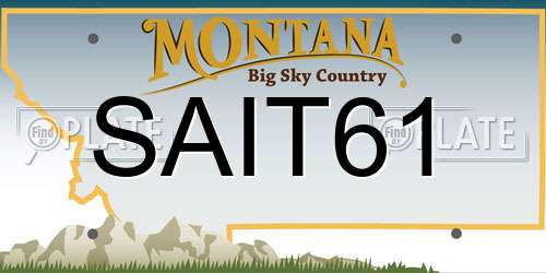 SAIT61 Montana License Plate