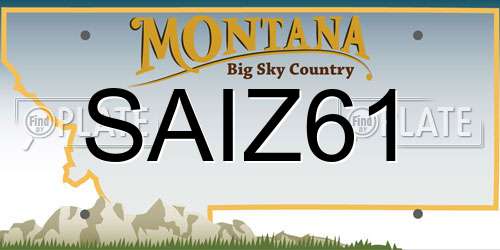 SAIZ61 Montana License Plate