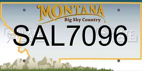 SAL7096 Montana License Plate