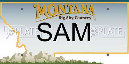 SAM Montana License Plate