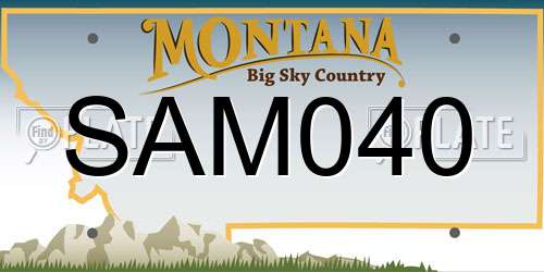 SAM040 Montana License Plate