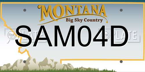 SAM04D Montana License Plate