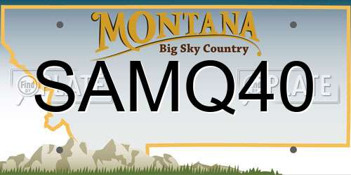 SAMQ40 Montana License Plate