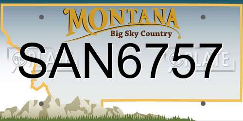 SAN6757 Montana License Plate