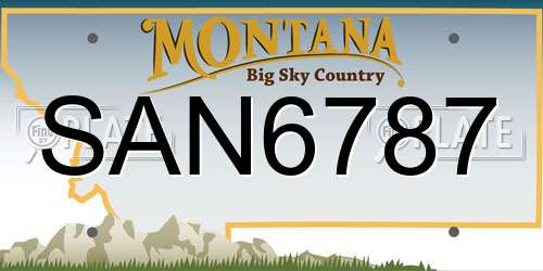 SAN6787 Montana License Plate