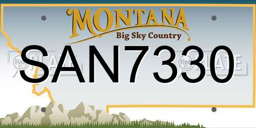 SAN7330 Montana License Plate