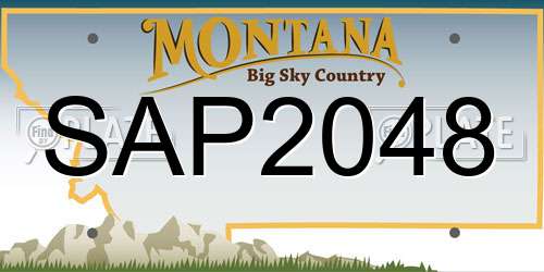 SAP2048 Montana License Plate