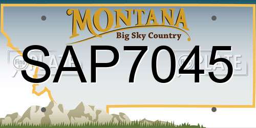 SAP7045 Montana License Plate