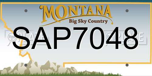 SAP7048 Montana License Plate